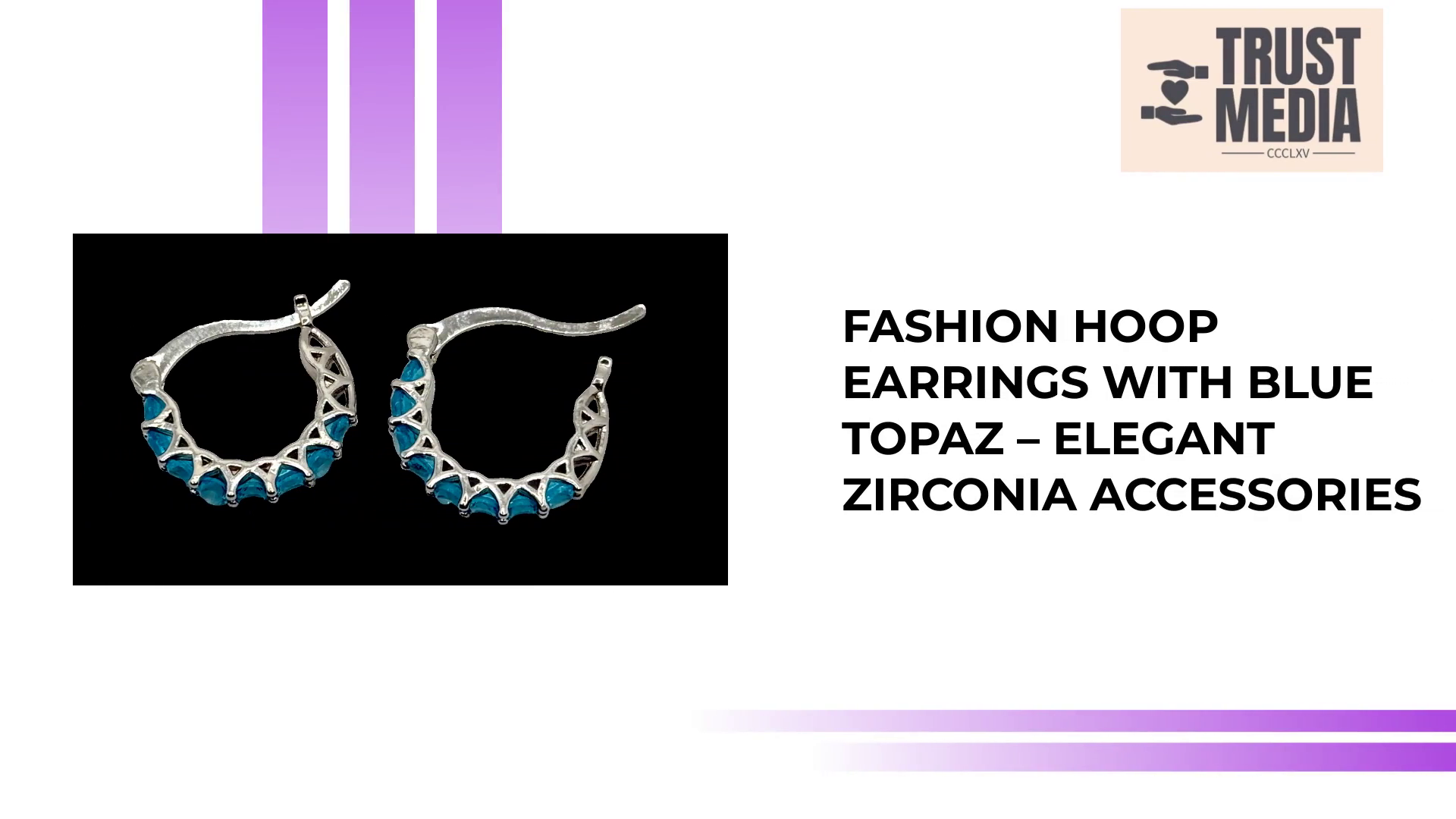 Fashion Hoop Earrings with Blue Topaz &ndash; Elegant Zirconia Accessories by@Outfy