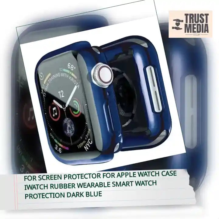 For Screen Protector For Apple Watch Case iwatch Rubber Wearable Smart Watch Protection Dark Blue by@Outfy