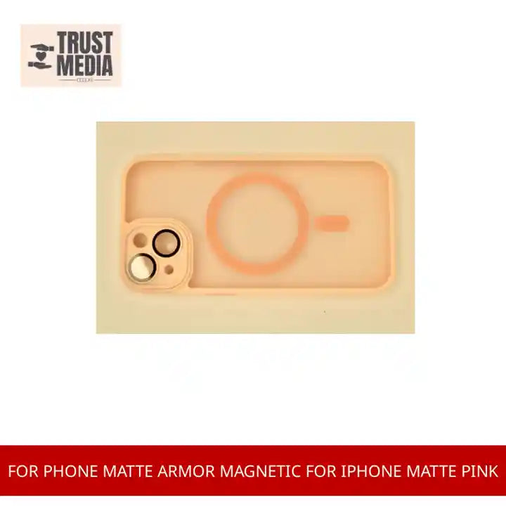 For Phone Matte Armor Magnetic For iPhone Matte Pink by@Outfy