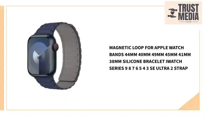 Magnetic Loop for Apple Watch Bands 44mm 40mm 49mm 45mm 41mm 38mm Silicone Bracelet iWatch Series 9 8 7 6 5 4 3 Se ultra 2 strap by@Outfy