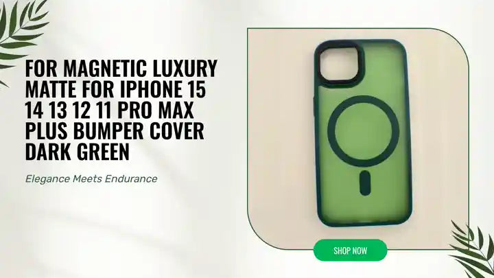 For Magnetic Luxury Matte For iPhone 15 14 13 12 11 Pro Max Plus Bumper Cover Dark Green by@Outfy