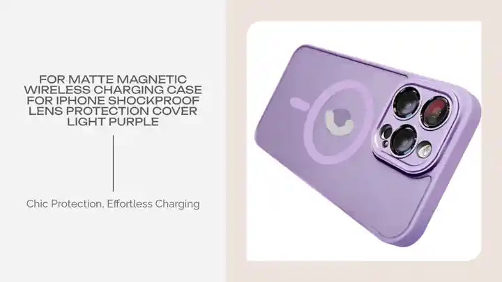 For Matte Magnetic Wireless Charging Case For iPhone Shockproof Lens Protection Cover Light Purple by@Outfy