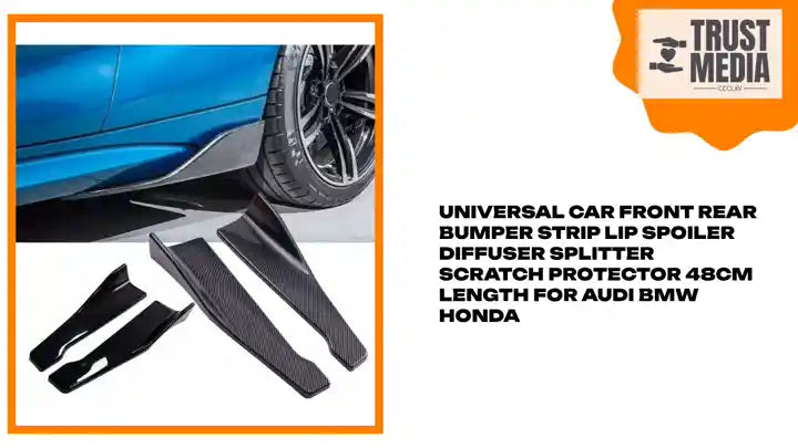 Universal Car Front Rear Bumper Strip Lip Spoiler Diffuser Splitter Scratch Protector 48CM Length For Audi BMW HONDA by@Outfy