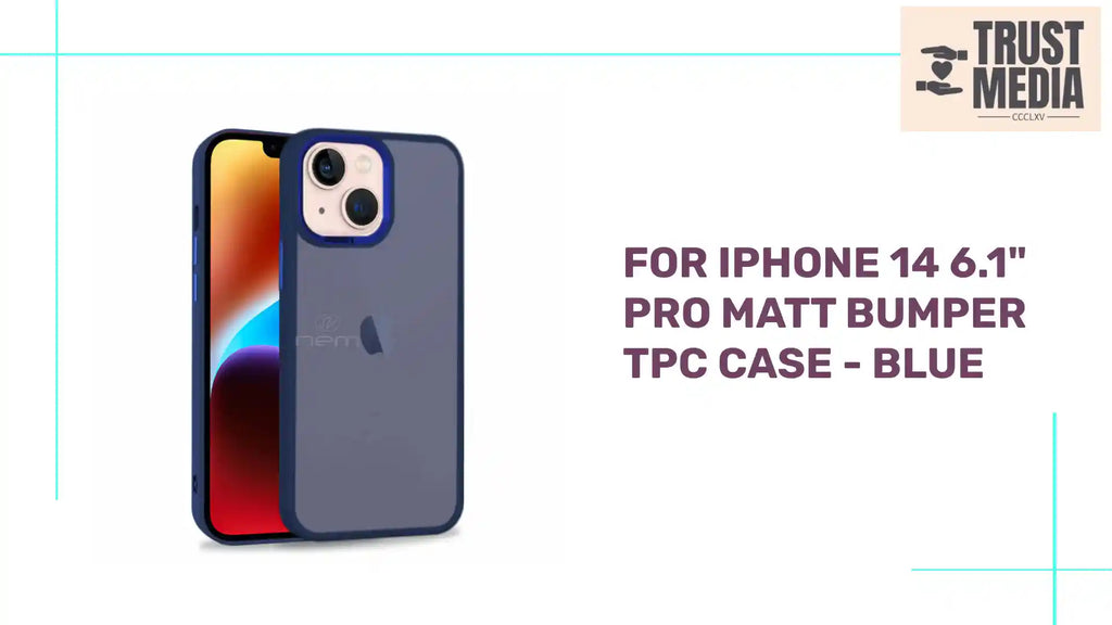 For iPhone 14 6.1&quot; Pro Matt Bumper TPC Case - Blue by@Outfy