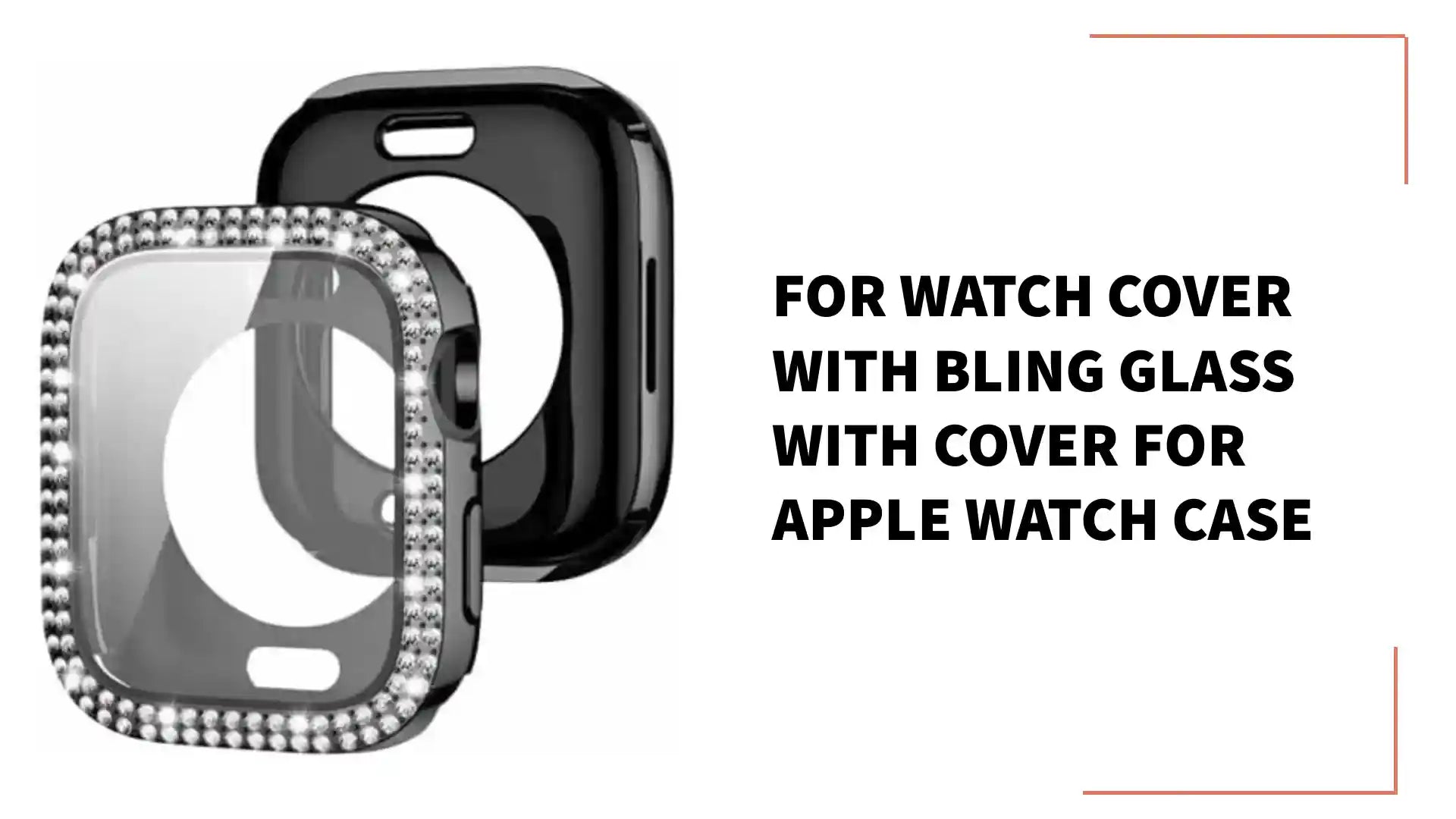 For Watch Cover with Bling Glass with Cover for Apple Watch Case by@Outfy