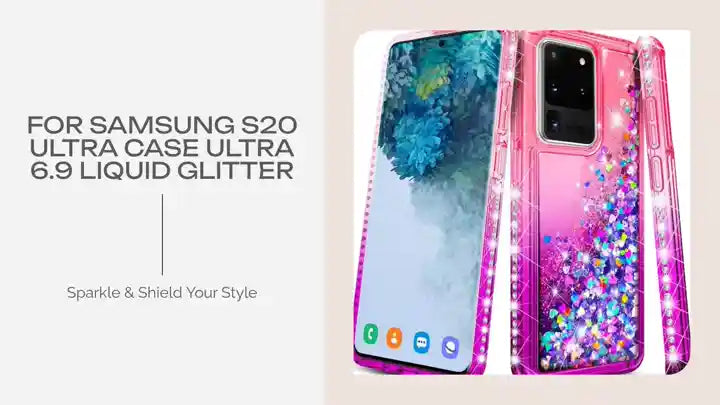 For Samsung S20 Ultra case Ultra 6.9 Liquid Glitter by@Outfy