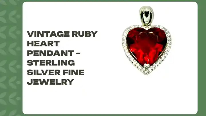 Vintage Ruby Heart Pendant &ndash; Sterling Silver Fine Jewelry by@Outfy