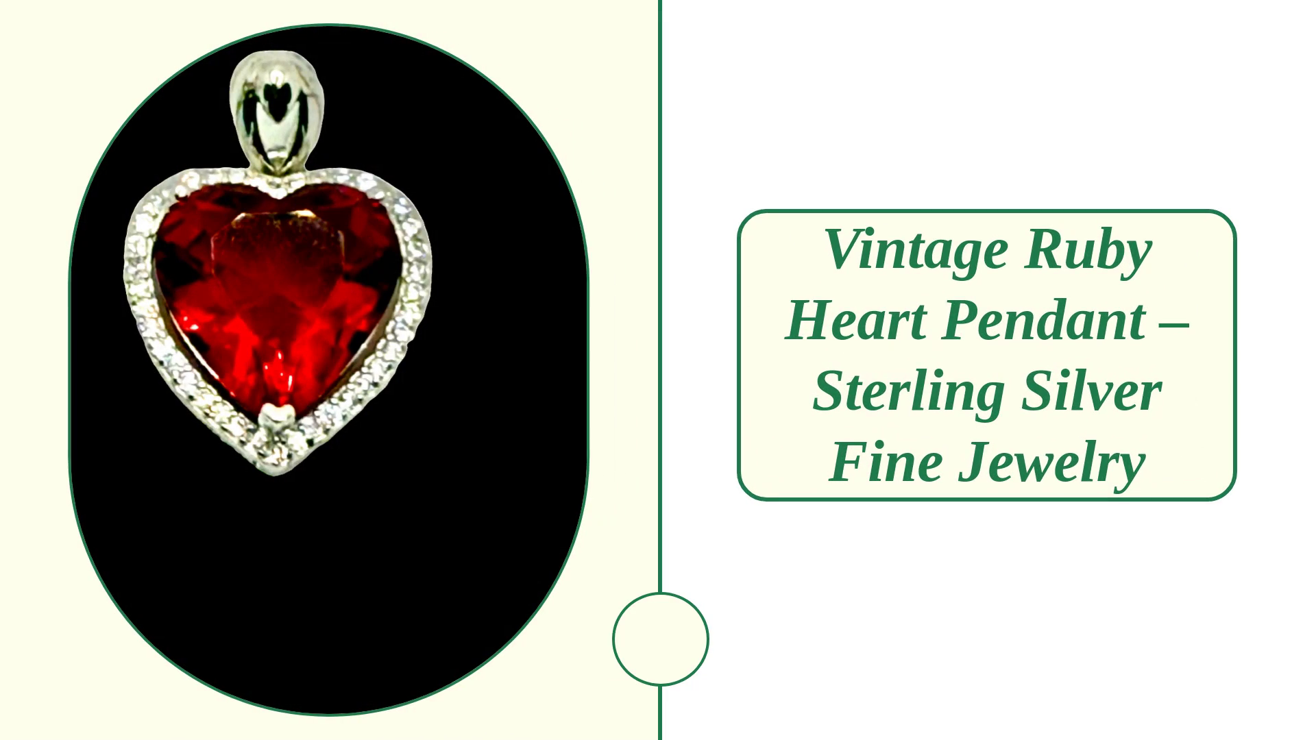 Vintage Ruby Heart Pendant &ndash; Sterling Silver Fine Jewelry by@Outfy