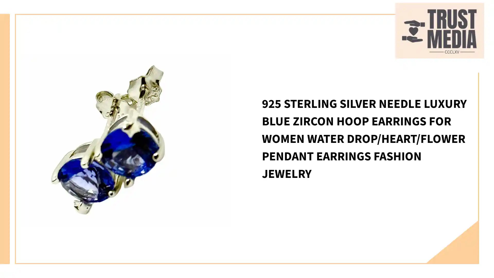 925 Sterling Silver Needle Luxury Blue Zircon Hoop Earrings for Women Water Drop/Heart/Flower Pendant Earrings Fashion Jewelry by@Outfy
