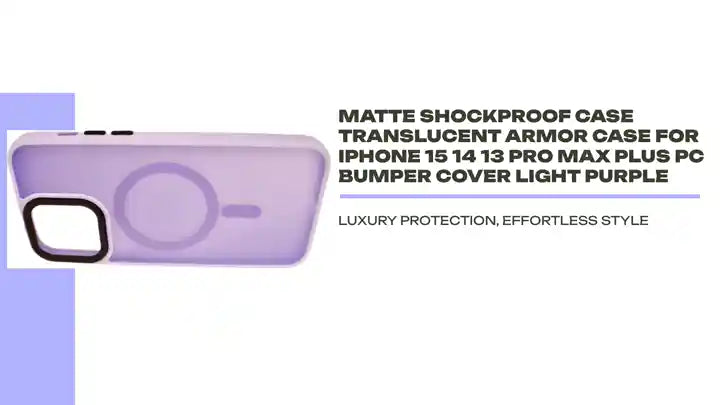 Matte shockproof case translucent Armor Case For iPhone 15 14 13 Pro Max Plus PC Bumper Cover Light Purple by@Outfy
