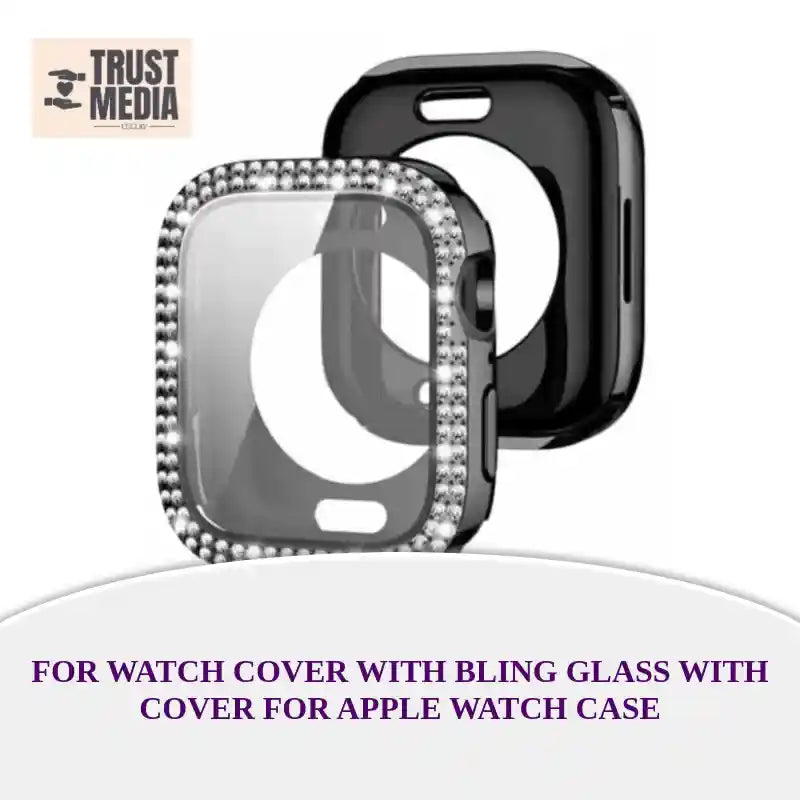 For Watch Cover with Bling Glass with Cover for Apple Watch Case by@Outfy