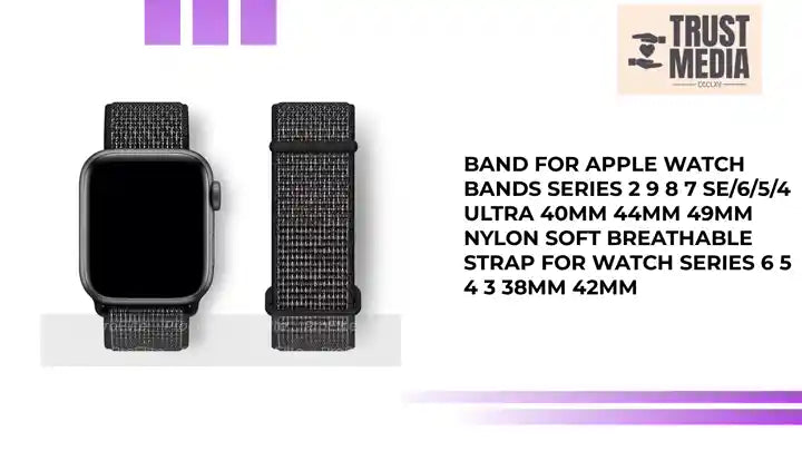 Band For Apple Watch bands Series 2 9 8 7 SE/6/5/4 Ultra 40MM 44MM 49MM Nylon Soft Breathable Strap for watch series 6 5 4 3 38MM 42MM by@Outfy