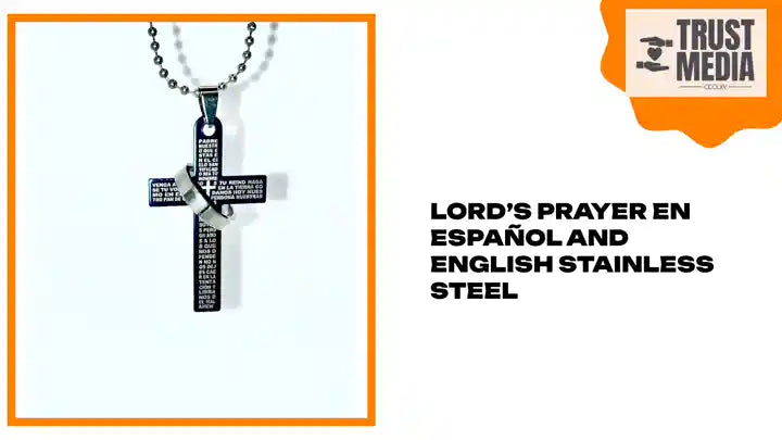 Lord&rsquo;s Prayer en espa&ntilde;ol and English stainless steel by@Outfy