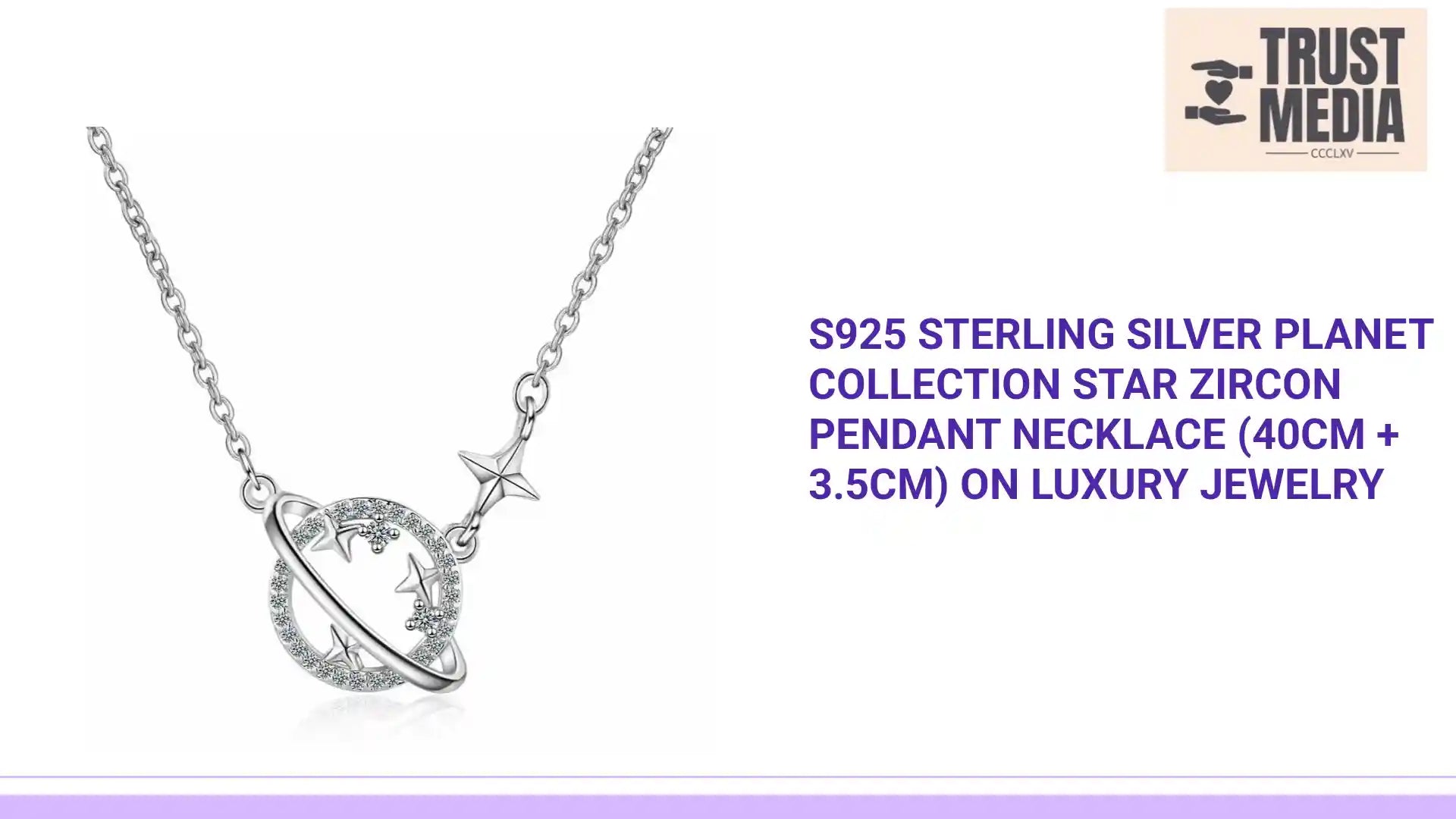 S925 Sterling Silver Planet Collection Star Zircon Pendant Necklace (40cm + 3.5cm) On Luxury Jewelry by@Outfy