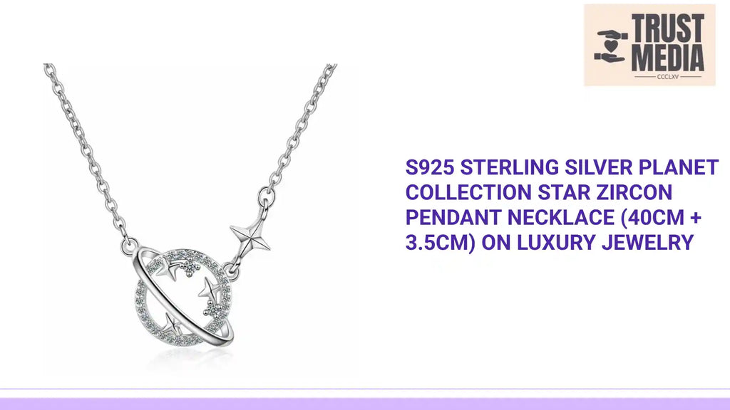 S925 Sterling Silver Planet Collection Star Zircon Pendant Necklace (40cm + 3.5cm) On Luxury Jewelry by@Outfy