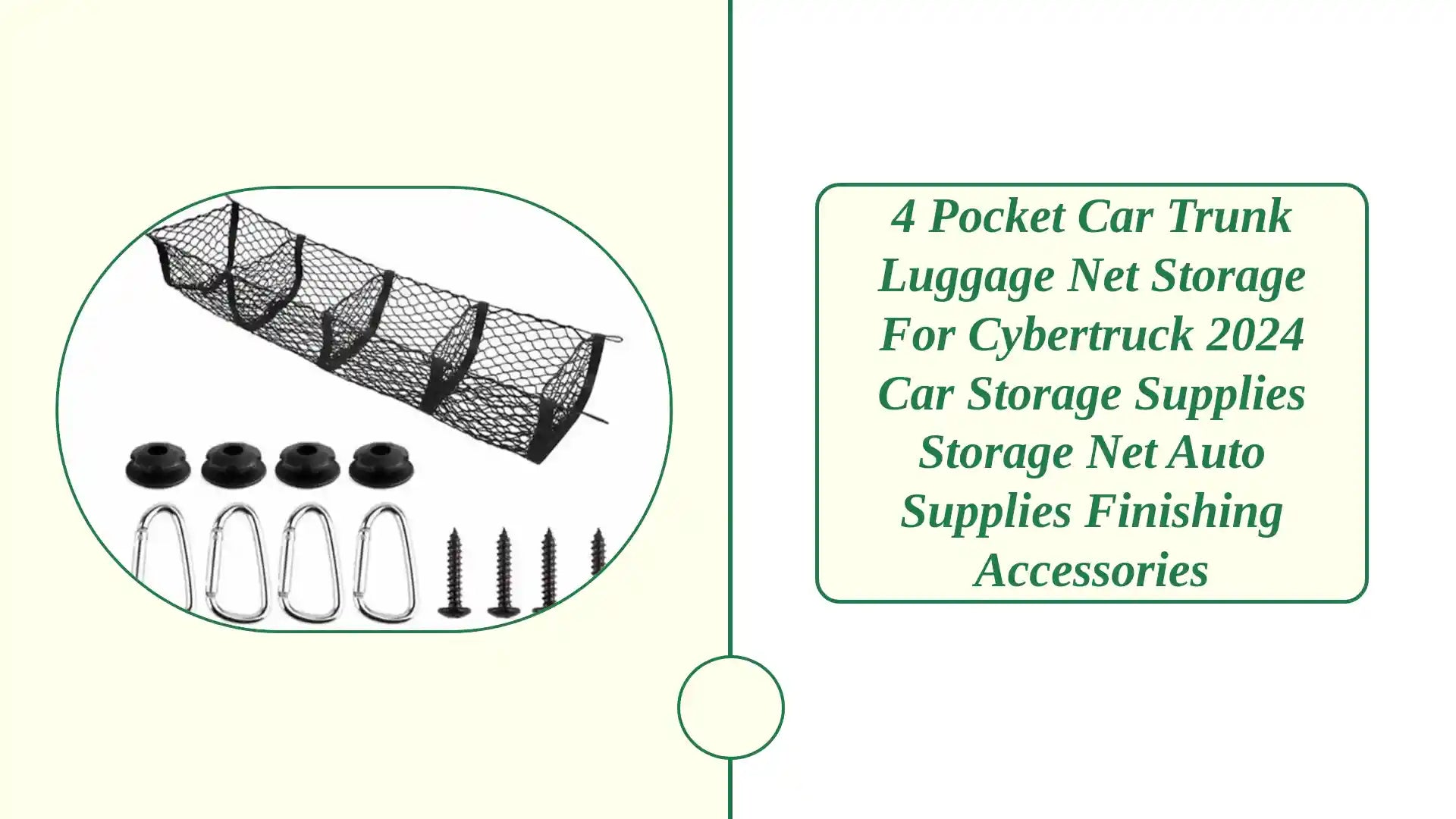 4 Pocket Car Trunk Luggage Net Storage For Cybertruck 2024 Car Storage Supplies Storage Net Auto Supplies Finishing Accessories by@Outfy