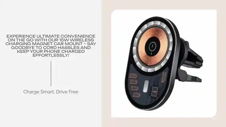 Experience Ultimate Convenience on the Go with our 15W Wireless Charging Magnet Car Mount &ndash; Say Goodbye to Cord Hassles and Keep Your Phone Charged Effortlessly! by@Outfy