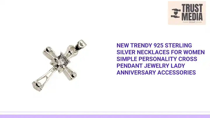 New Trendy 925 Sterling Silver Necklaces For Women Simple Personality Cross Pendant Jewelry Lady Anniversary Accessories by@Outfy