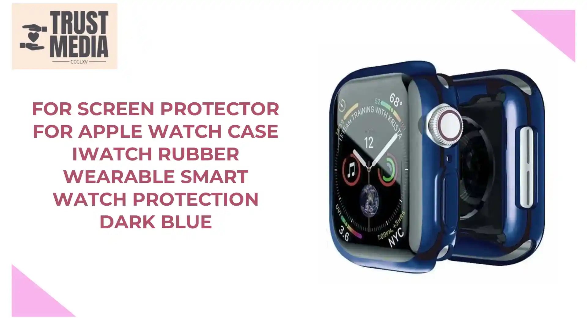 For Screen Protector For Apple Watch Case iwatch Rubber Wearable Smart Watch Protection Dark Blue by@Outfy