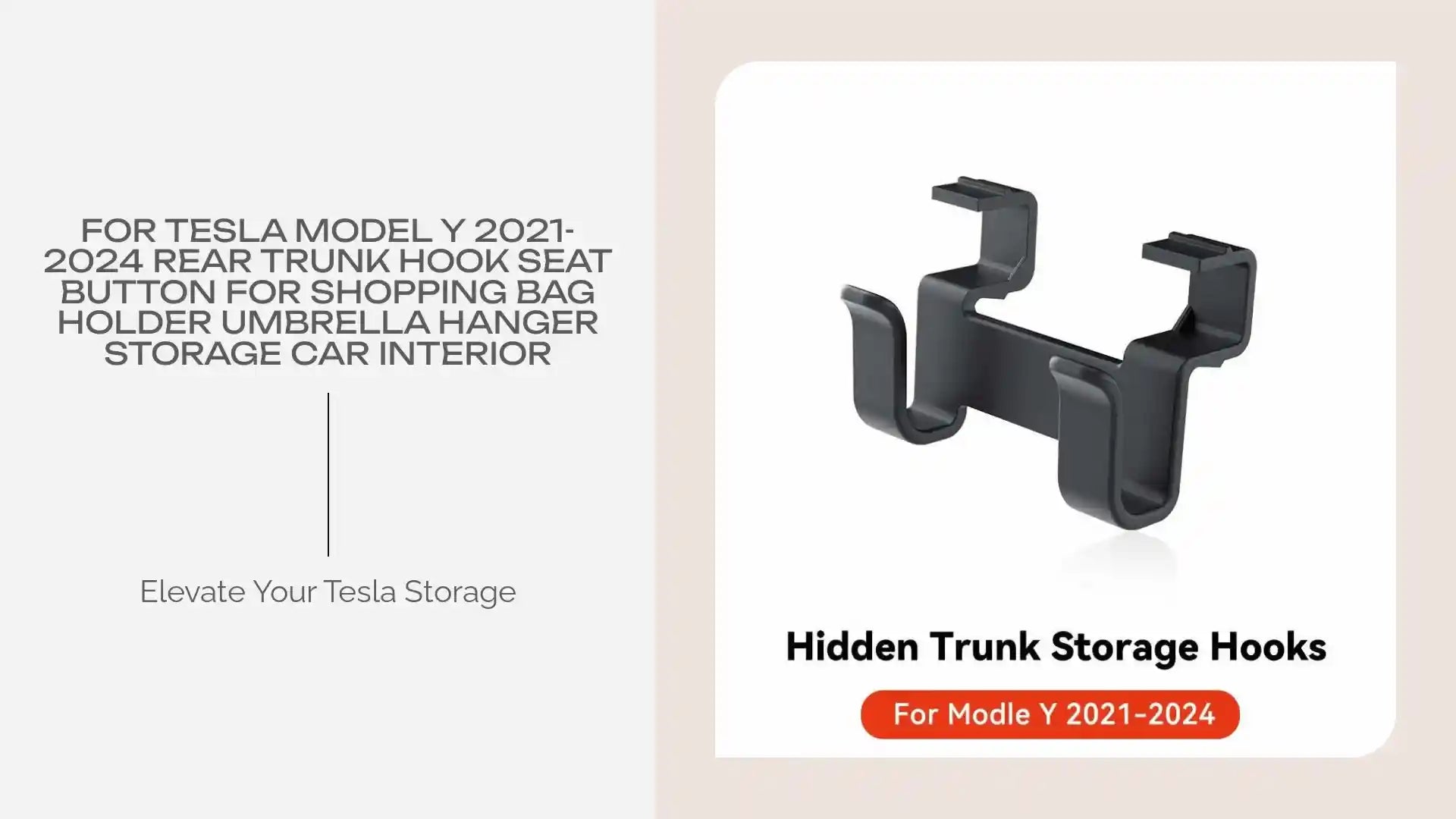 For Tesla Model Y 2021-2024 Rear Trunk Hook Seat Button for Shopping Bag Holder Umbrella Hanger Storage Car Interior by@Outfy