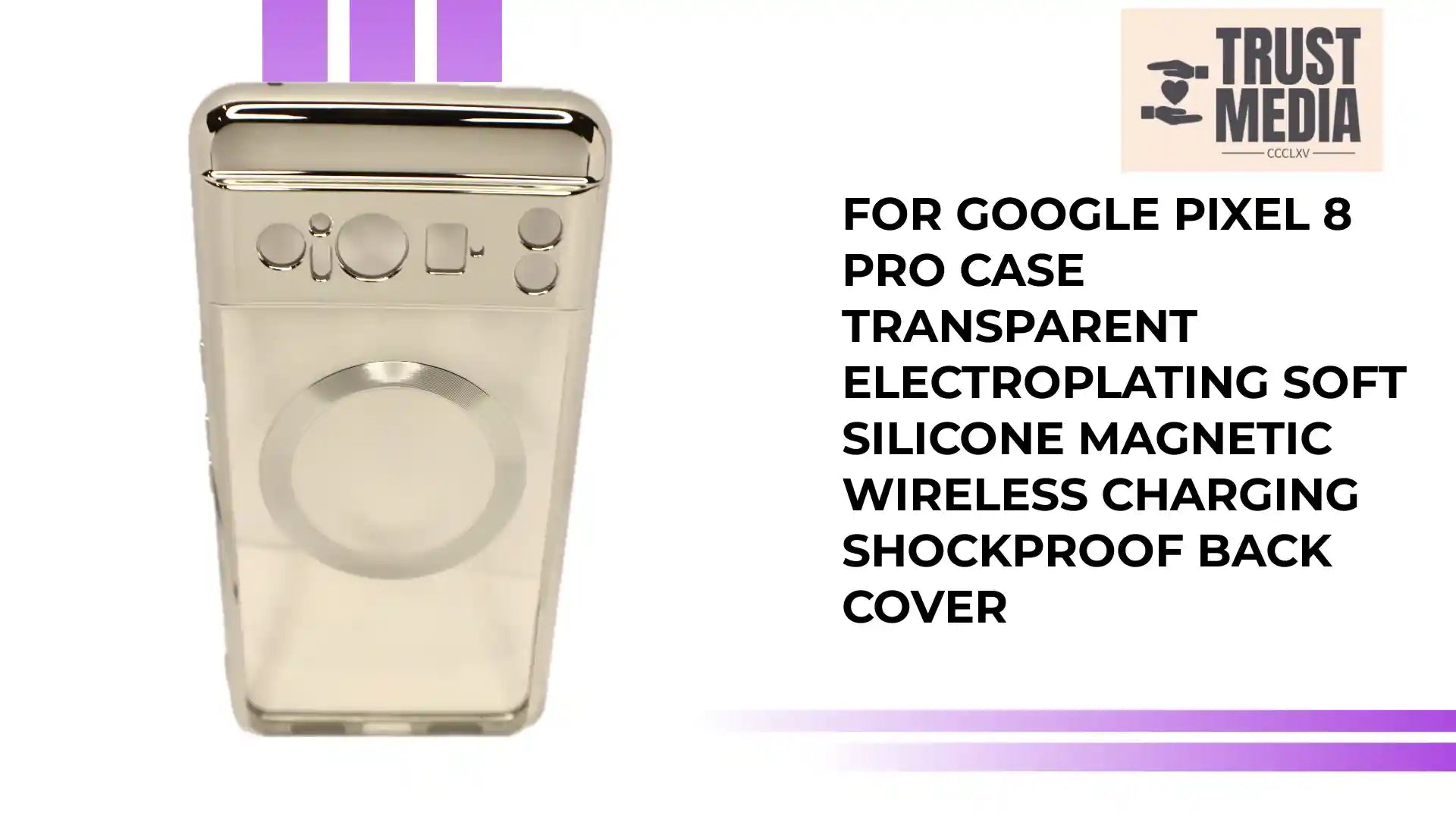 For Google Pixel 8 Pro Case Transparent Electroplating Soft Silicone Magnetic Wireless Charging Shockproof Back Cover by@Outfy