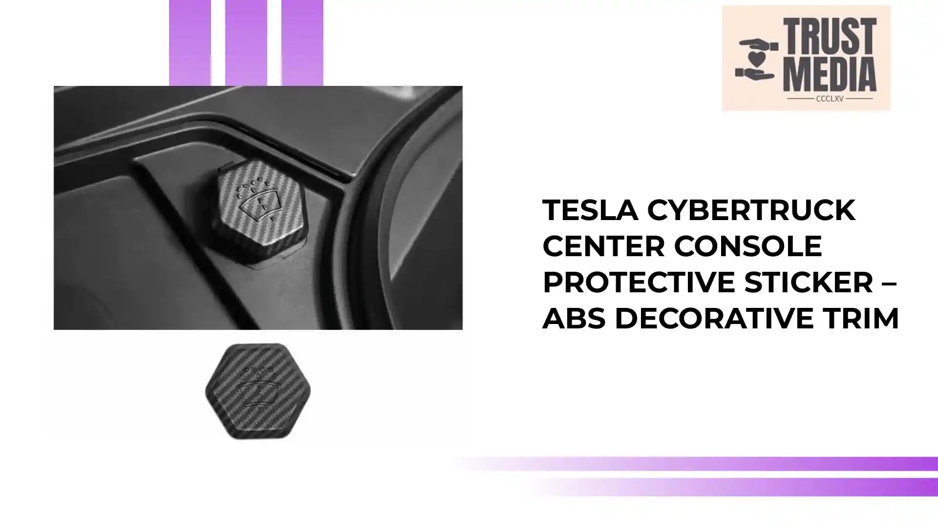 Tesla Cybertruck Center Console Protective Sticker &ndash; ABS Decorative Trim by@Outfy