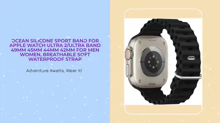 Ocean Silicone Sport Band For Apple Watch Ultra 2/Ultra Band 49mm 45mm 44mm 42mm for Men Women, Breathable Soft Waterproof Strap by@Outfy