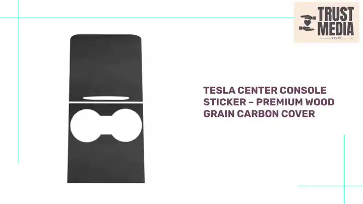 Tesla Center Console Sticker &ndash; Premium Wood Grain Carbon Cover by@Outfy