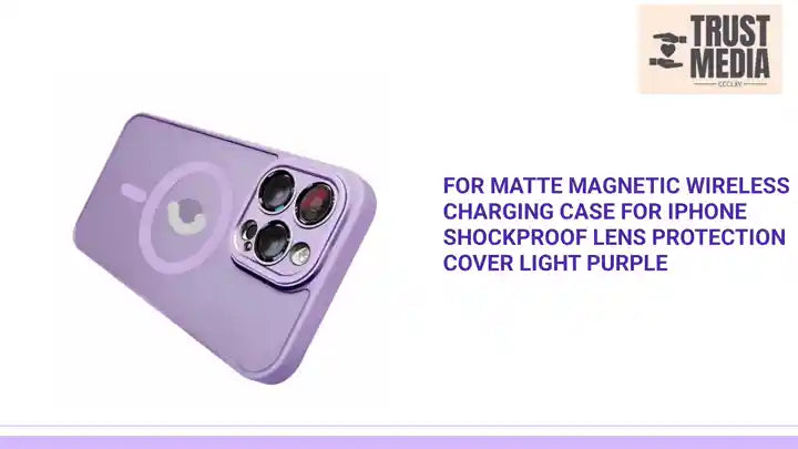 For Matte Magnetic Wireless Charging Case For iPhone Shockproof Lens Protection Cover Light Purple by@Outfy