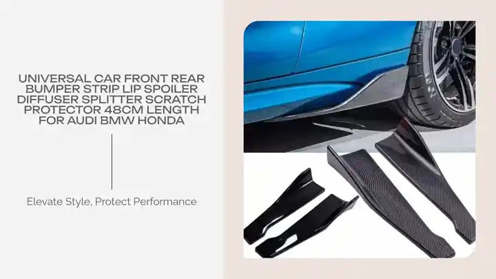 Universal Car Front Rear Bumper Strip Lip Spoiler Diffuser Splitter Scratch Protector 48CM Length For Audi BMW HONDA by@Outfy