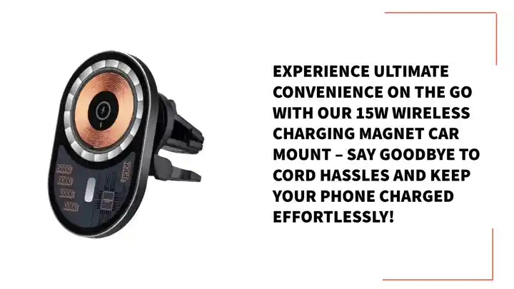 Experience Ultimate Convenience on the Go with our 15W Wireless Charging Magnet Car Mount &ndash; Say Goodbye to Cord Hassles and Keep Your Phone Charged Effortlessly! by@Outfy