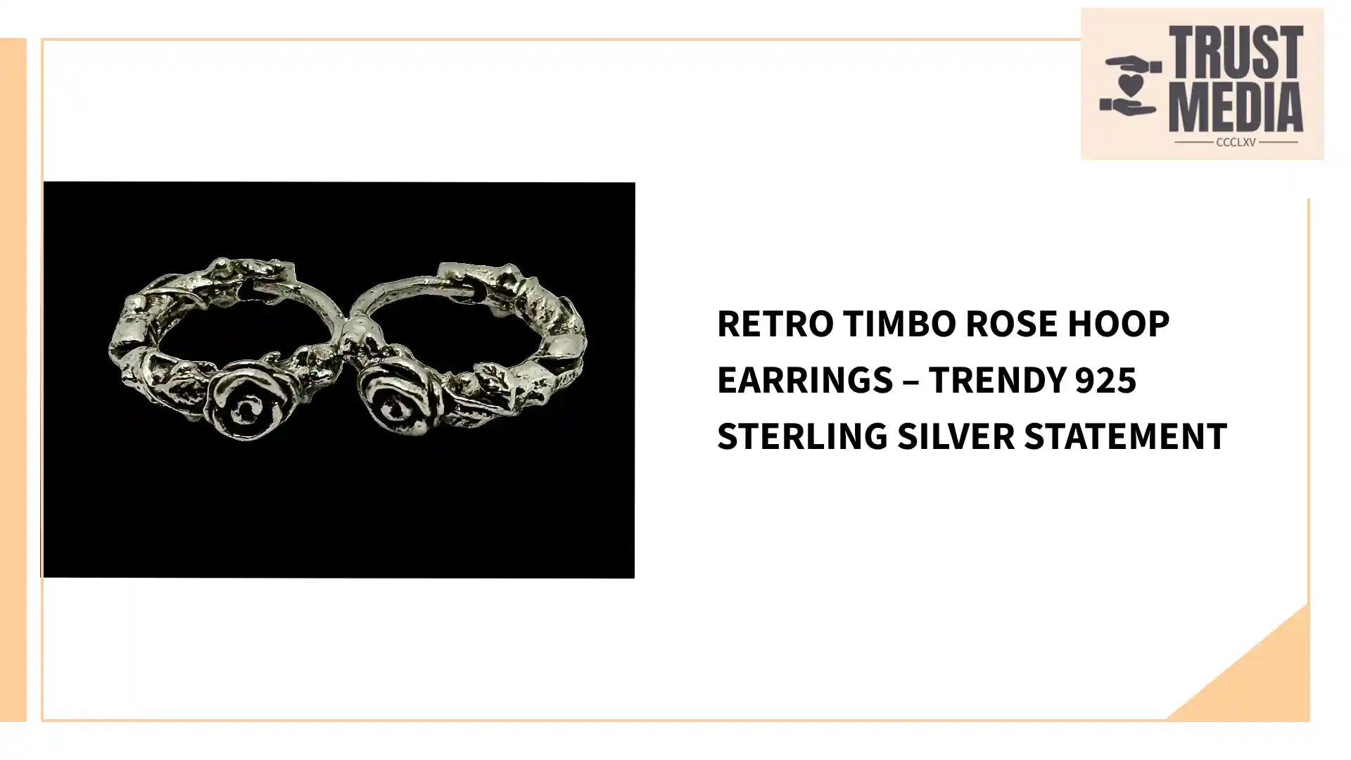 Retro Timbo Rose Hoop Earrings &ndash; Trendy 925 Sterling Silver Statement by@Outfy