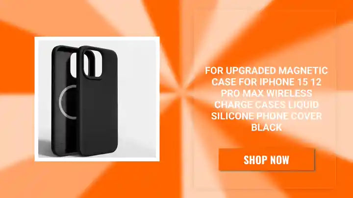 For Upgraded Magnetic Case For iPhone 15 12 Pro Max Wireless Charge Cases Liquid Silicone Phone Cover Black by@Outfy