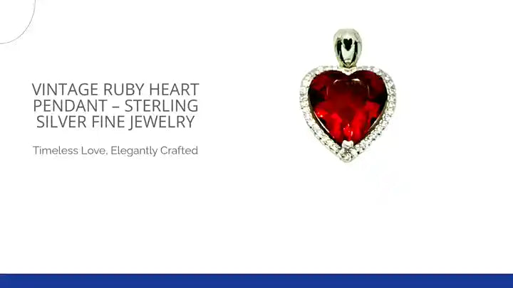 Vintage Ruby Heart Pendant &ndash; Sterling Silver Fine Jewelry by@Outfy