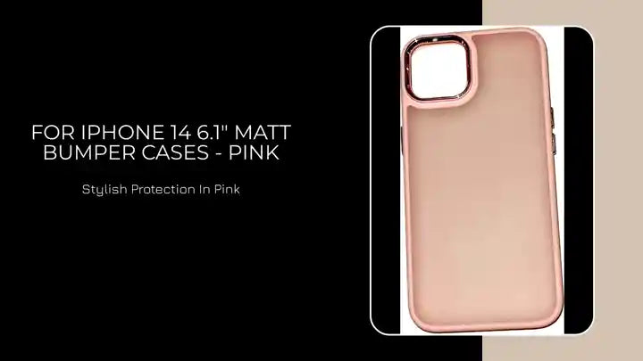 For iPhone 14 6.1&quot; Matt Bumper Cases - Pink by@Outfy