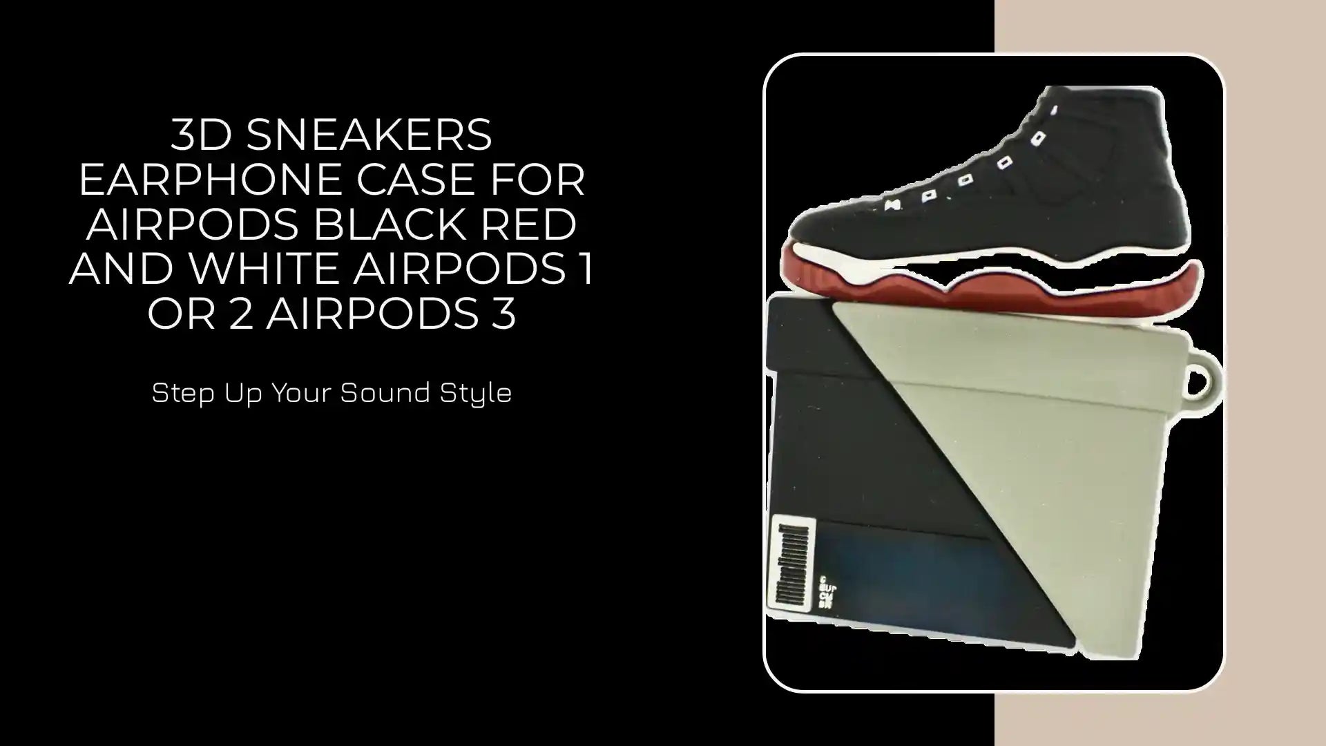 3D Sneakers Earphone Case For Airpods Black red and white Airpods 1 or 2 Airpods 3 by@Outfy