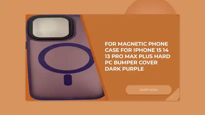 For Magnetic phone case For iPhone 15 14 13 Pro Max Plus Hard PC Bumper Cover Dark Purple by@Outfy
