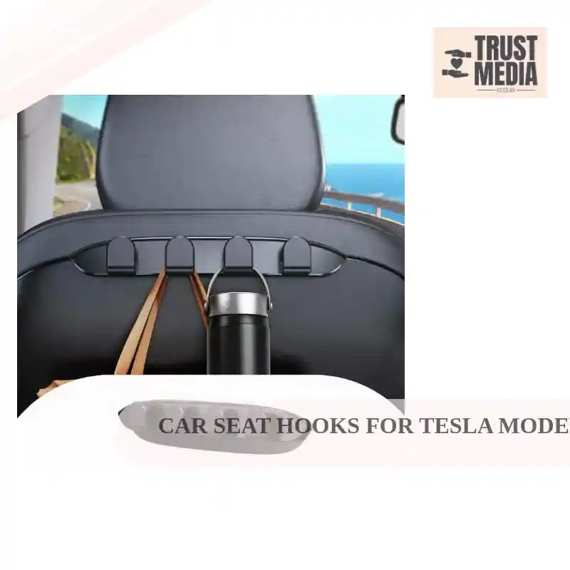 Car Seat Hooks for Tesla Model Y/3 Accessories 2024/2023/2022 Purse Hanger for Car Automotive Seat Back Organizers for Purses by@Outfy