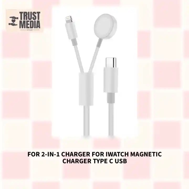 For 2-in-1 Charger for iWatch Magnetic Charger Type C USB by@Outfy
