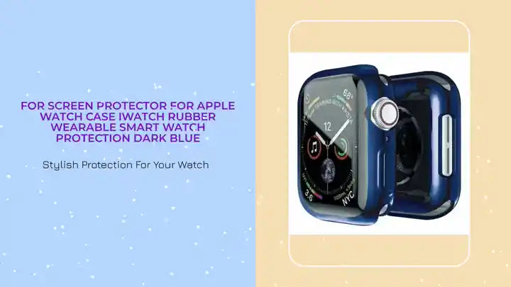 For Screen Protector For Apple Watch Case iwatch Rubber Wearable Smart Watch Protection Dark Blue by@Outfy