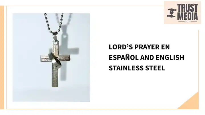 Lord&rsquo;s Prayer en espa&ntilde;ol and English stainless steel by@Outfy