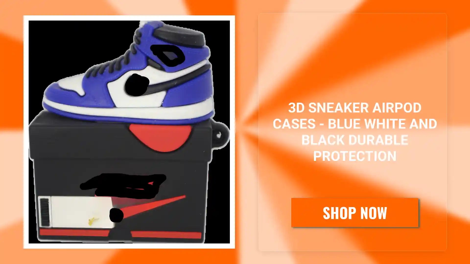 3D Sneaker Airpod Cases - Blue White and Black Durable Protection by@Outfy
