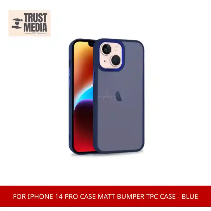 For iPhone 14 Pro case Matt Bumper TPC Case - Blue by@Outfy