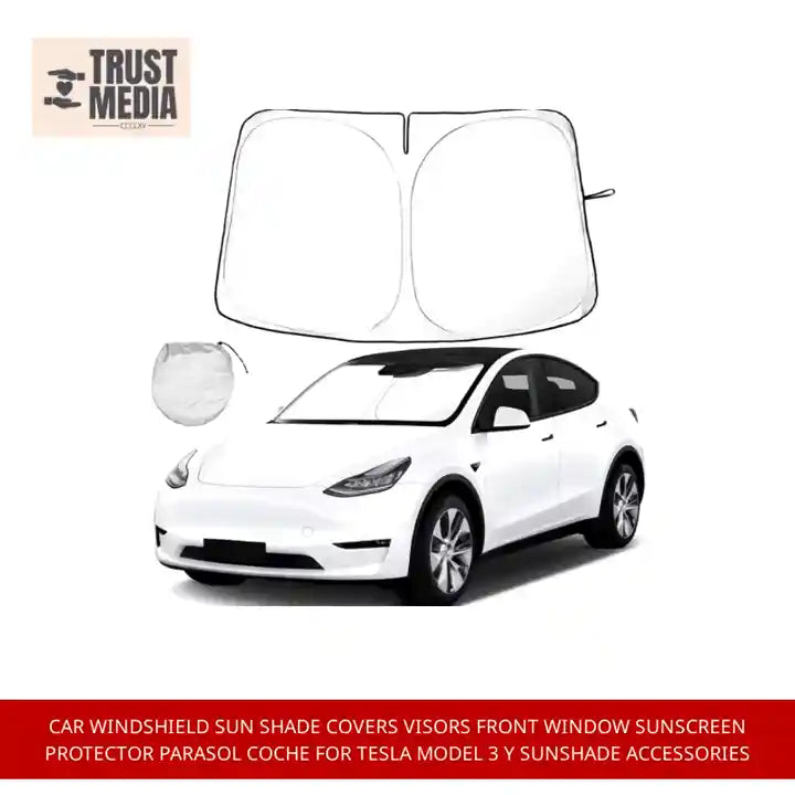 Car Windshield Sun Shade Covers Visors Front Window Sunscreen Protector Parasol Coche For Tesla Model 3 Y Sunshade Accessories by@Outfy
