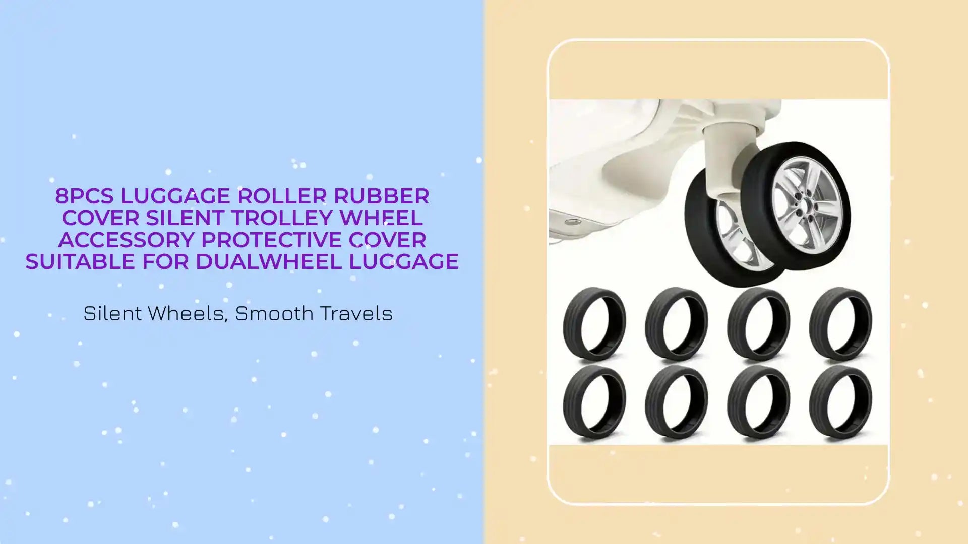 8pcs Luggage Roller Rubber Cover Silent Trolley Wheel Accessory Protective Cover Suitable for Dualwheel Luggage by@Outfy