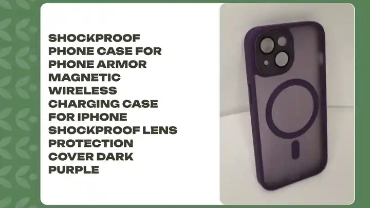 shockproof phone case For Phone Armor Magnetic Wireless Charging Case For iPhone Shockproof Lens Protection Cover Dark Purple by@Outfy