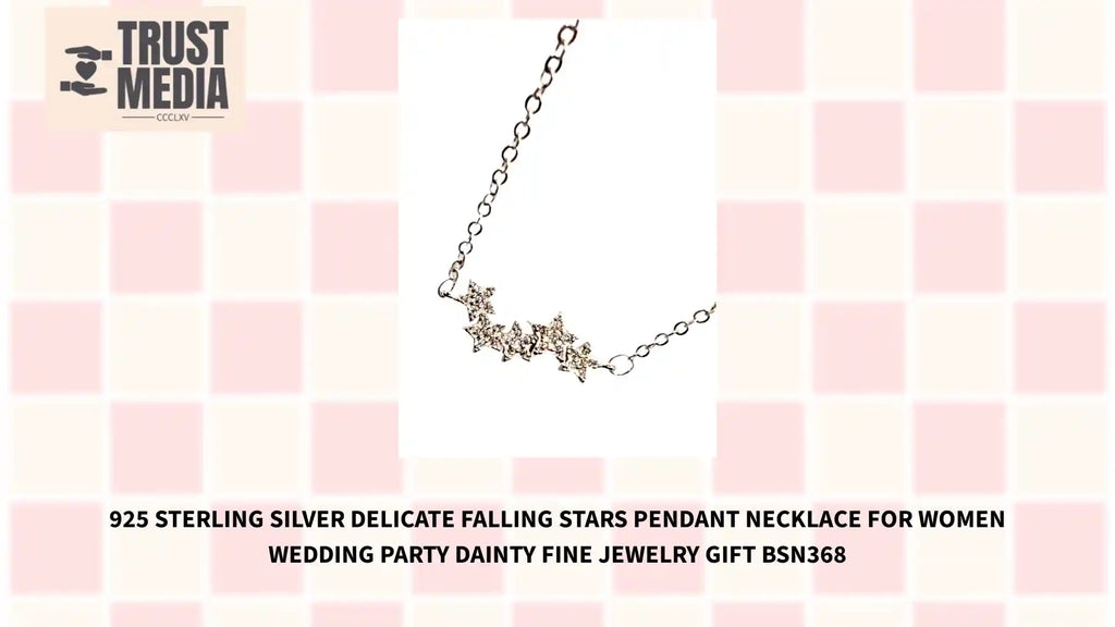 925 Sterling Silver Delicate Falling Stars Pendant Necklace for Women Wedding Party Dainty Fine Jewelry Gift BSN368 by@Outfy
