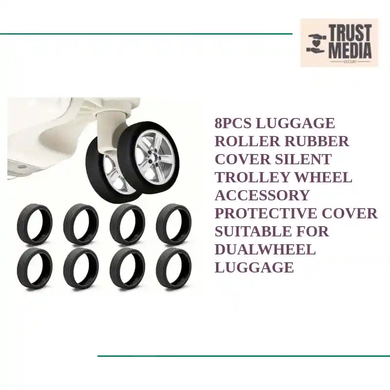 8pcs Luggage Roller Rubber Cover Silent Trolley Wheel Accessory Protective Cover Suitable for Dualwheel Luggage by@Outfy