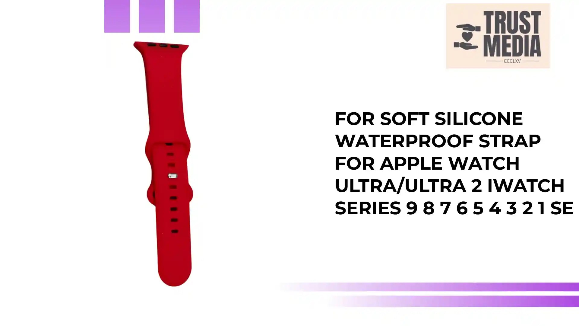 For soft Silicone Waterproof Strap for Apple Watch Ultra/Ultra 2 iWatch Series 9 8 7 6 5 4 3 2 1 SE by@Outfy