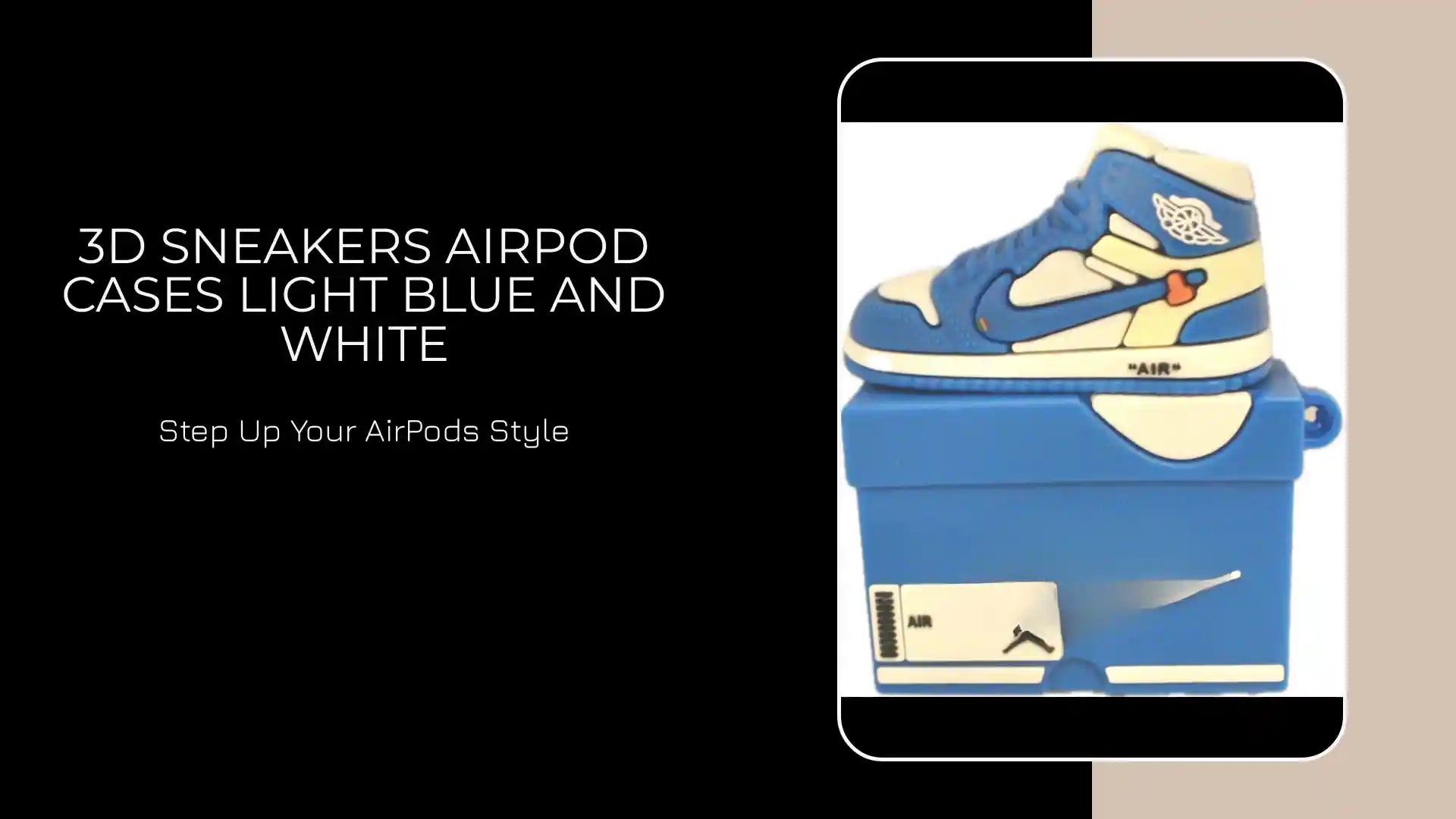 3D Sneakers Airpod Cases Light Blue and White by@Outfy